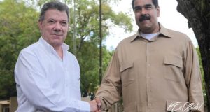Maduro y Santos bromean con partido entre selecciones de Colombia y Venezuela